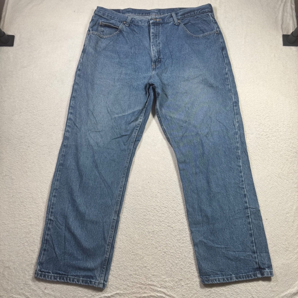 Wrangler Relaxed Fit Jeans Mens 38x30 Blue 9760WDR Mid Wash Cotton Workwear